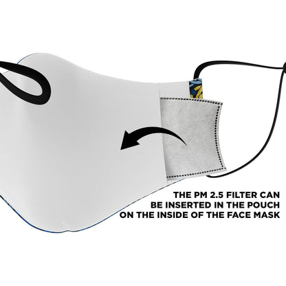 Tanngrisnir and Tanngnjóstr with Mjolnir Blue Viking Face Mask Cover