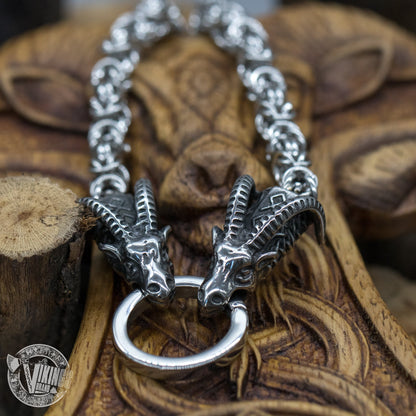 Tanngrisnir & Tanngnjóstr Thor Goats Head Necklace - VikingsBrand