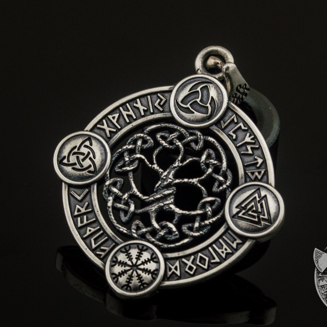 The World Tree 925 Symbols Sterling Pendant - VikingsBrand