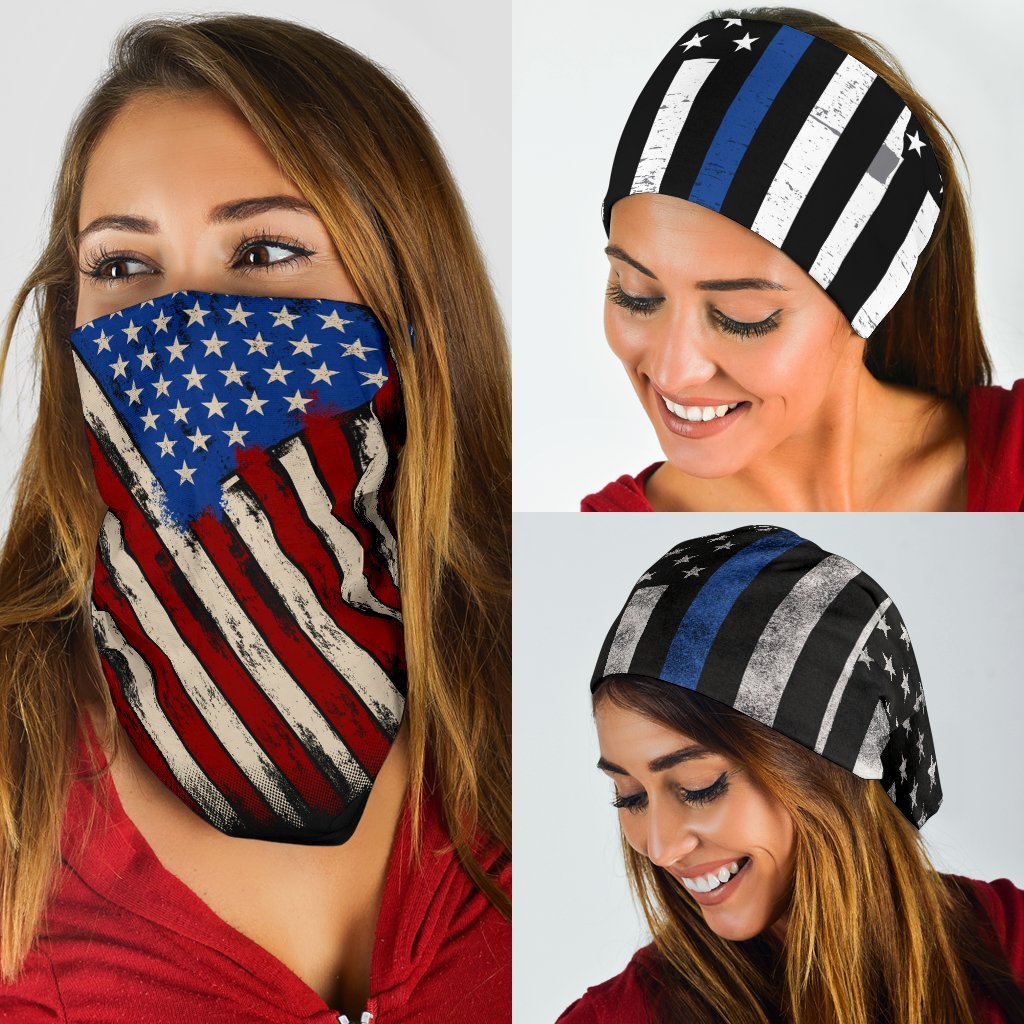 Thin Blue Line Neck Gaiter | Face Shield - USA Variations