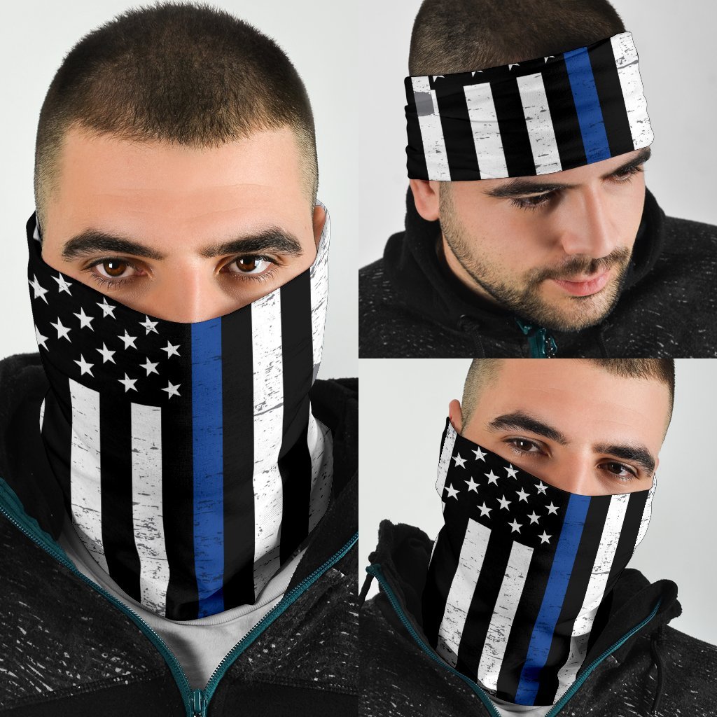 Thin Blue Line Neck Gaiter | Face Shield - Blue