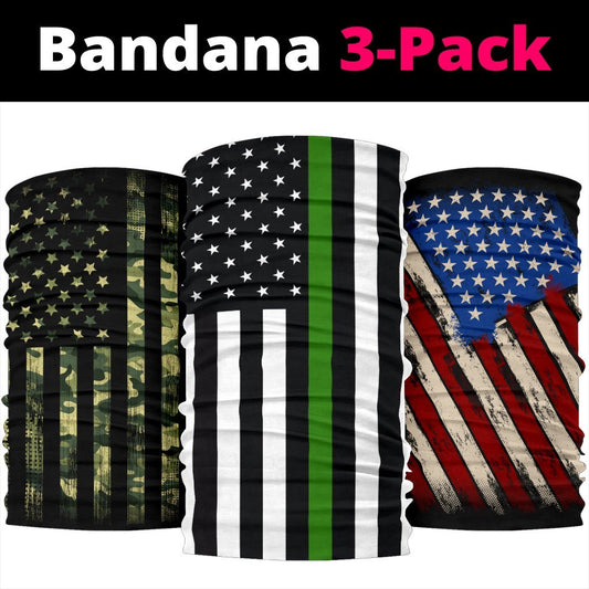 Thin Green Line Neck Gaiter | Face Shield - Green Stripes