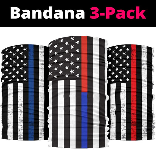 Thin Red and Blue Line Neck Gaiter | Face Shield