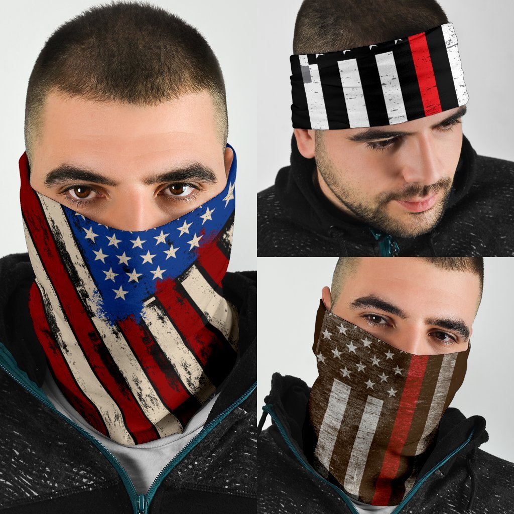 Thin Red Line Neck Gaiter | Face Shield - Stripes