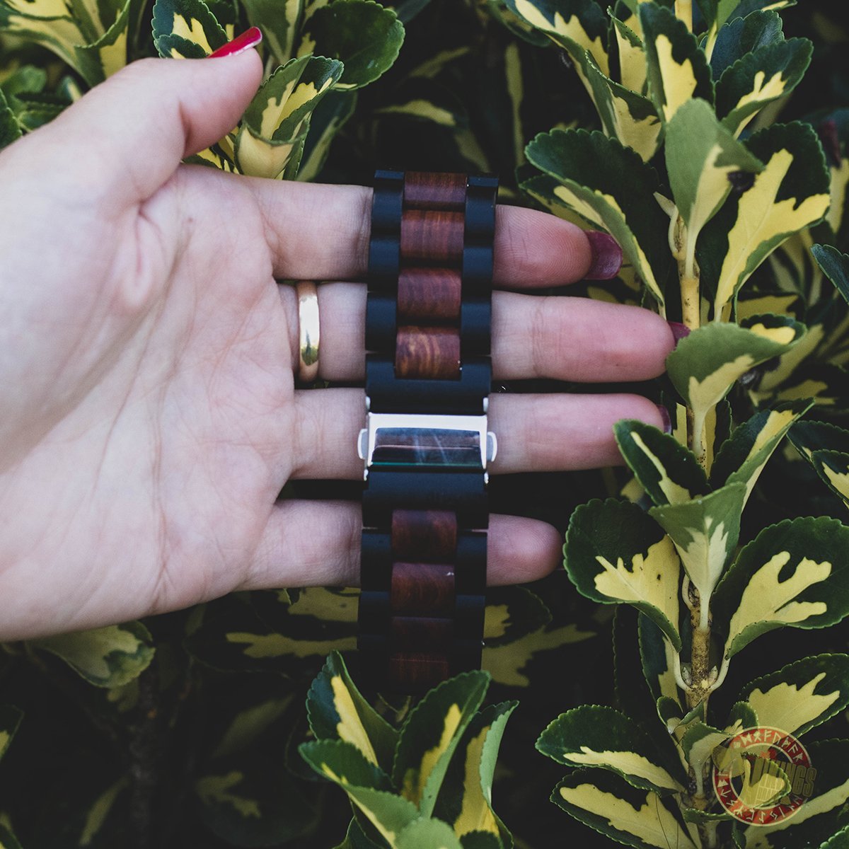 Thor Viking Wooden Watch with Helm of Awe Viking Symbol - VikingsBrand
