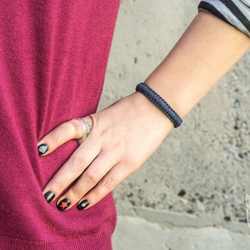 925 sterling silver Thor's Hammer bracelet, blue and multicolor paracord