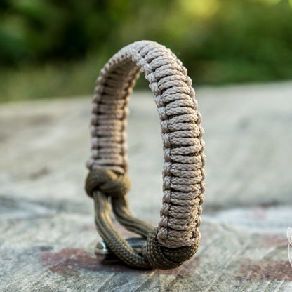 Thors Hammer Coyote with Olive Paracord 925 Sterling Silver Bracelet - VikingsBrand