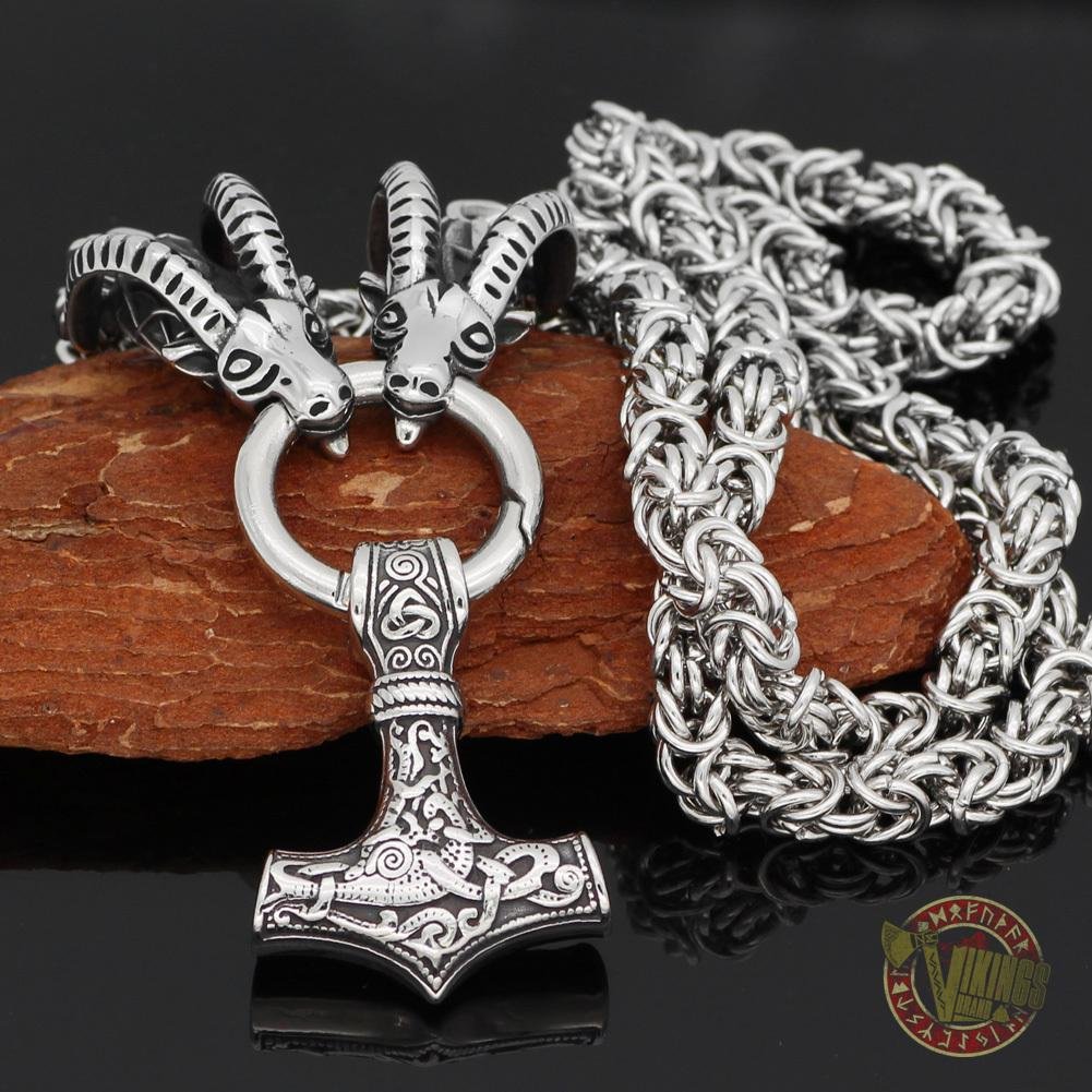 Thor's Hammer Necklaces with Tanngrisnir and Tanngnjóstr - VikingsBrand