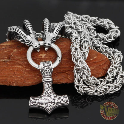 Thor's Hammer Necklaces with Tanngrisnir and Tanngnjóstr - VikingsBrand