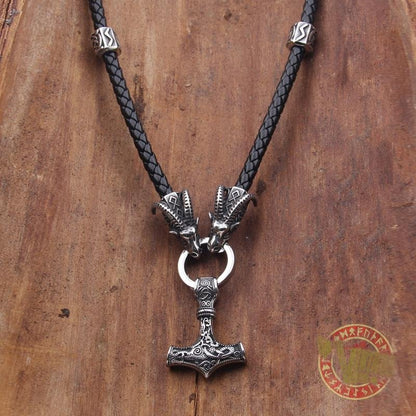Thor's Hammer Necklaces with Tanngrisnir and Tanngnjóstr - VikingsBrand