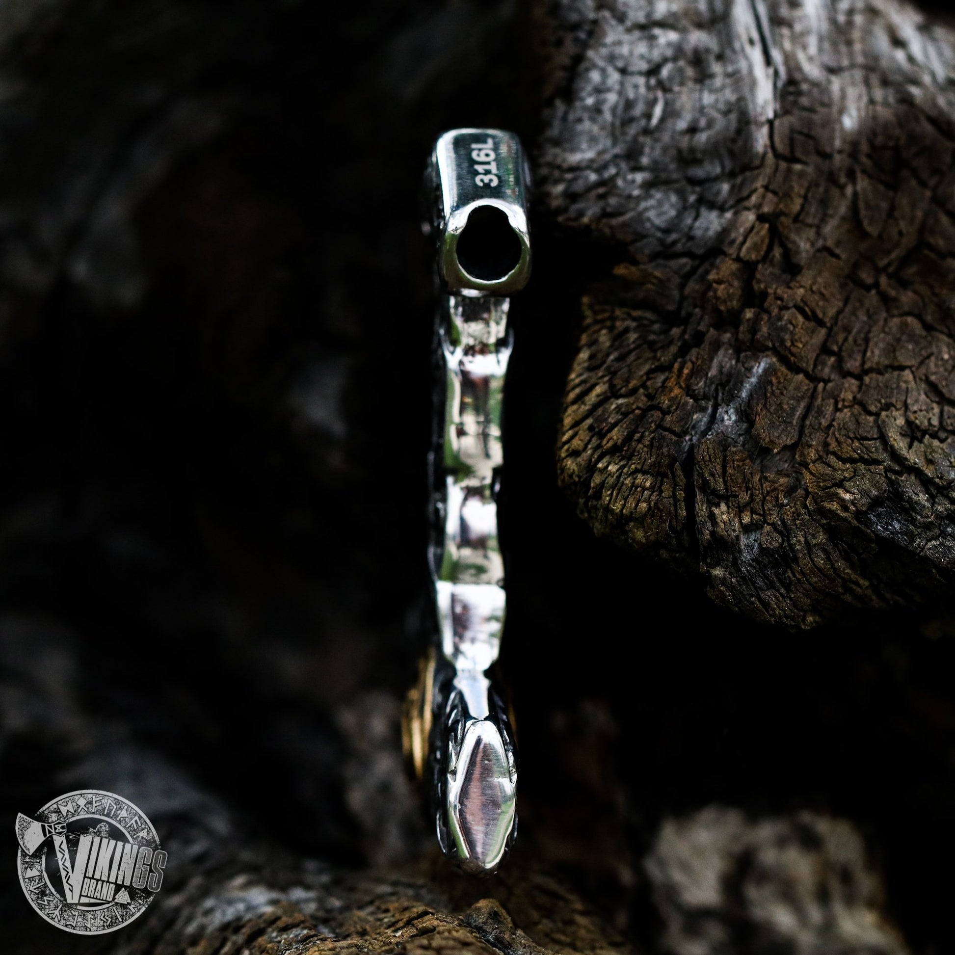 Thor's Hammer Pendant with Golden Trinity - VikingsBrand