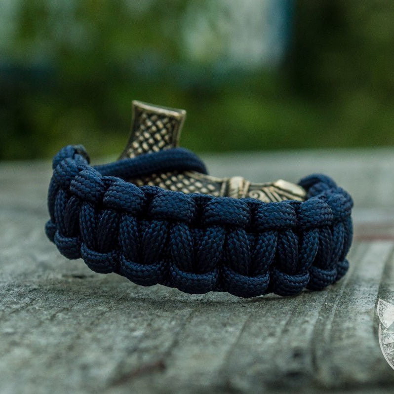 Thors Hammer Purple Paracord Bronze Bracelet - VikingsBrand