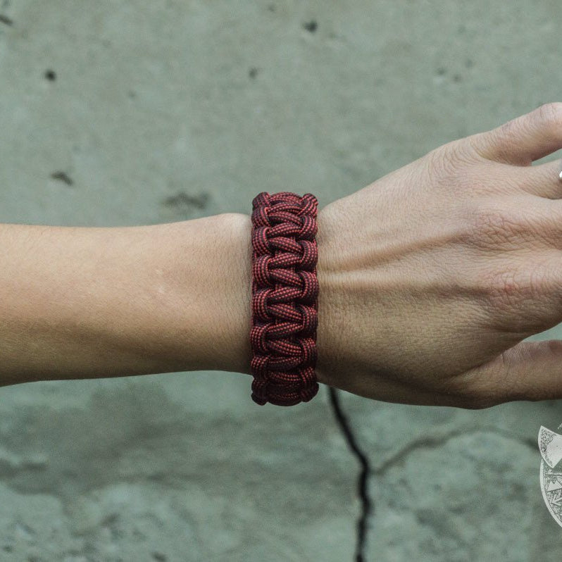 Thors Hammer Red Paracord Bronze Bracelet - VikingsBrand