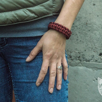 Thors Hammer Red Paracord Bronze Bracelet - VikingsBrand