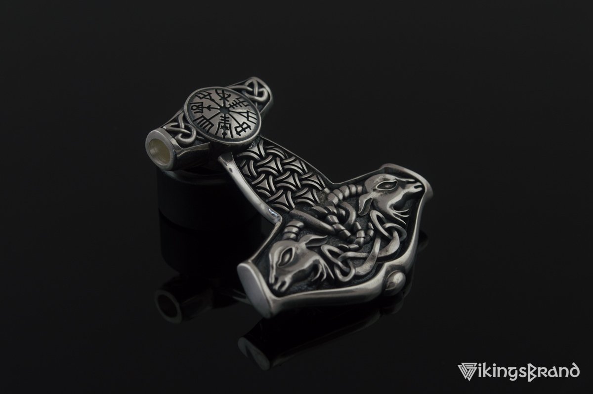 Thor's Hammer Vikings Pendant Sterling Silver Mjolnir from Sterling Silver Norse Jewelry