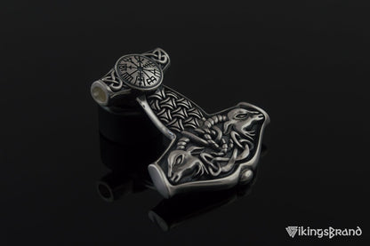 Thor's Hammer Vikings Pendant Sterling Silver Mjolnir from Sterling Silver Norse Jewelry