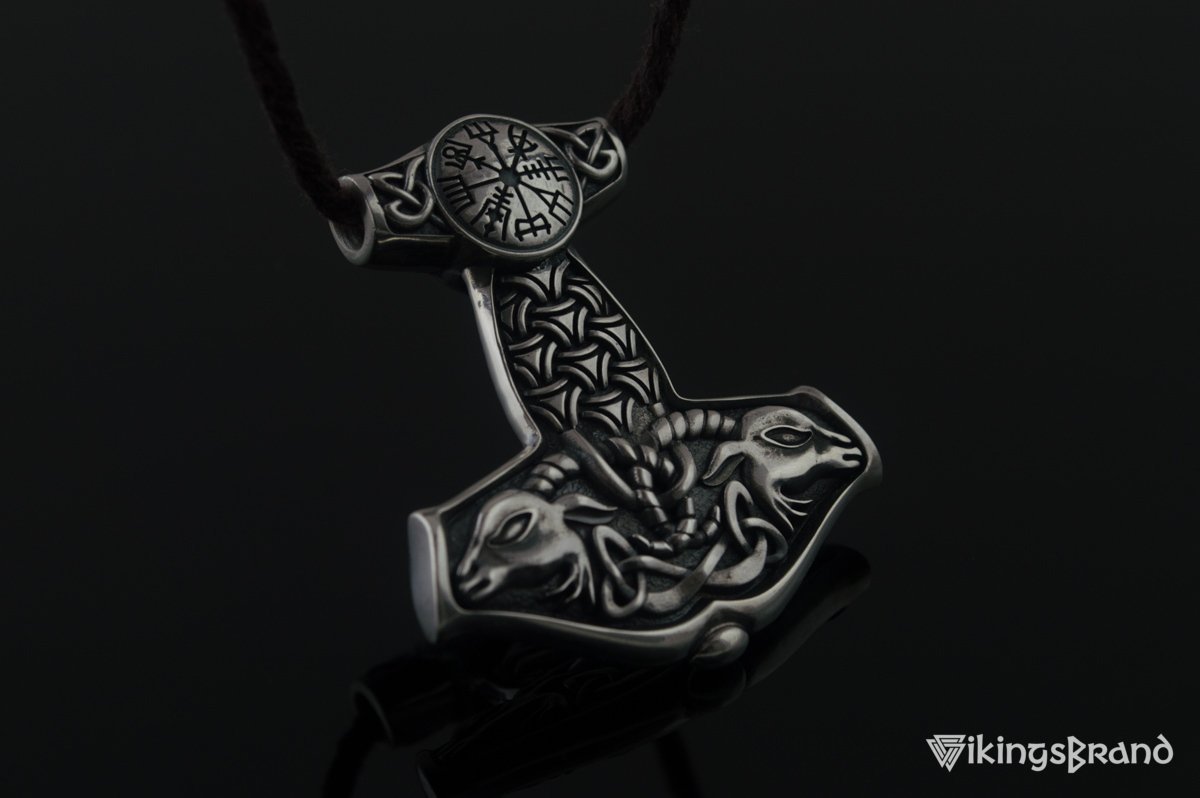 Thor's Hammer Vikings Pendant Sterling Silver Mjolnir from Sterling Silver Norse Jewelry