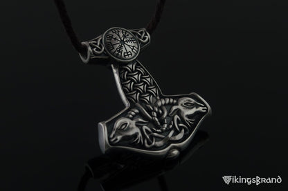 Thor's Hammer Vikings Pendant Sterling Silver Mjolnir from Sterling Silver Norse Jewelry