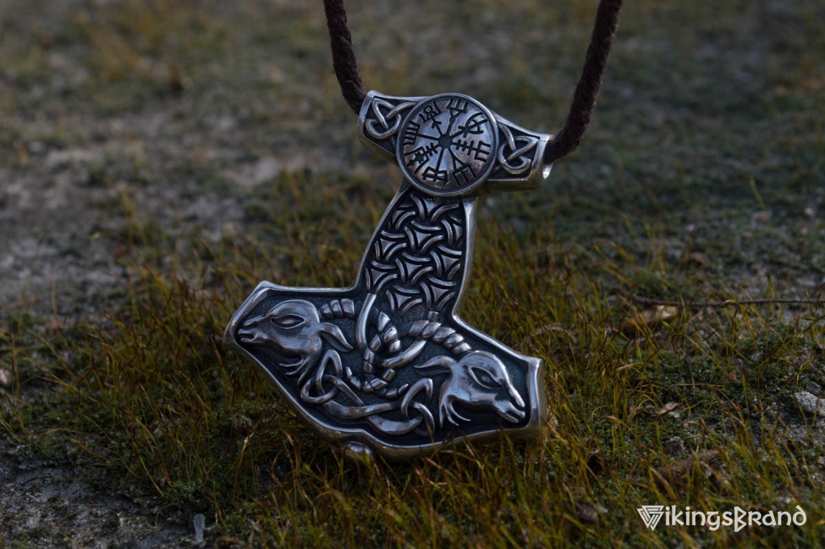 Thor's Hammer Vikings Pendant Sterling Silver Mjolnir from Sterling Silver Norse Jewelry