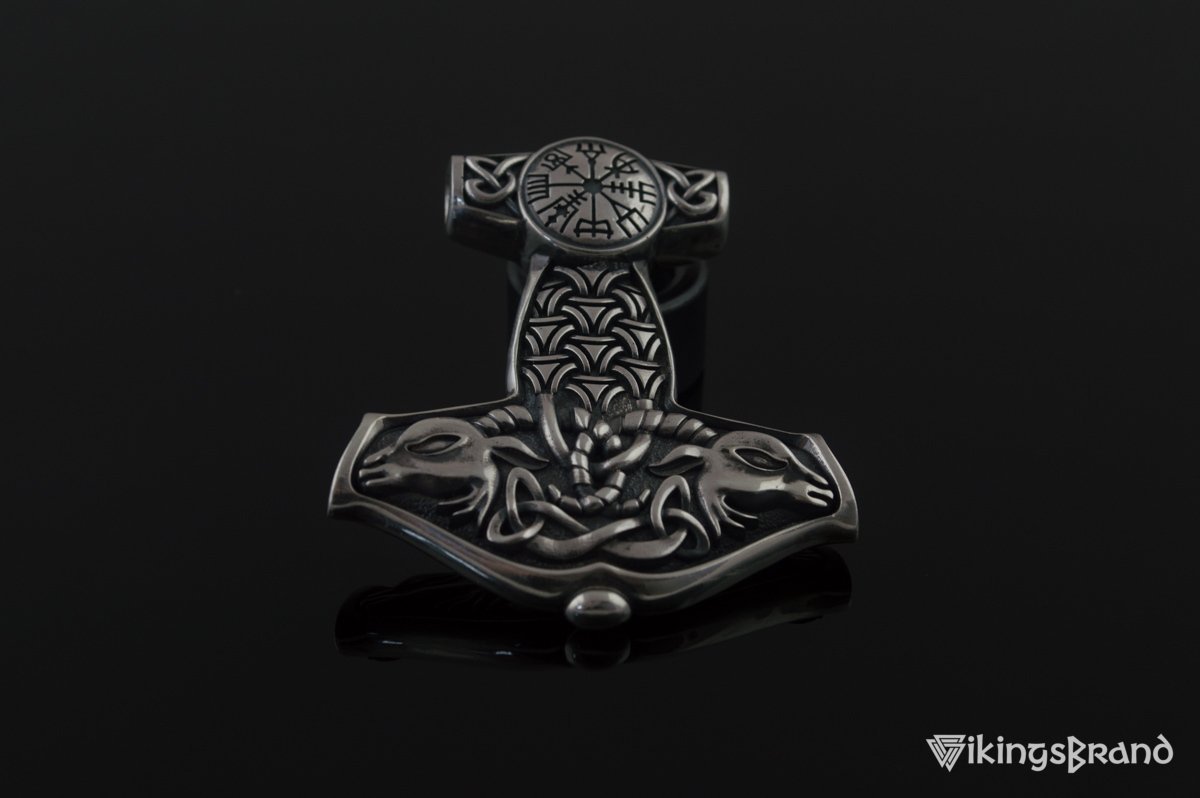 Thor's Hammer Vikings Pendant Sterling Silver Mjolnir from Sterling Silver Norse Jewelry