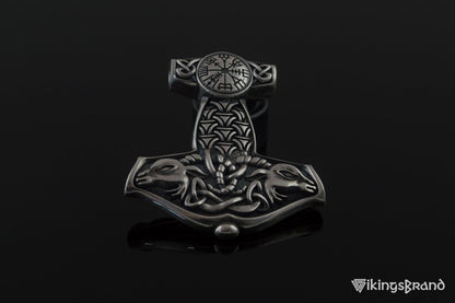 Thor's Hammer Vikings Pendant Sterling Silver Mjolnir from Sterling Silver Norse Jewelry