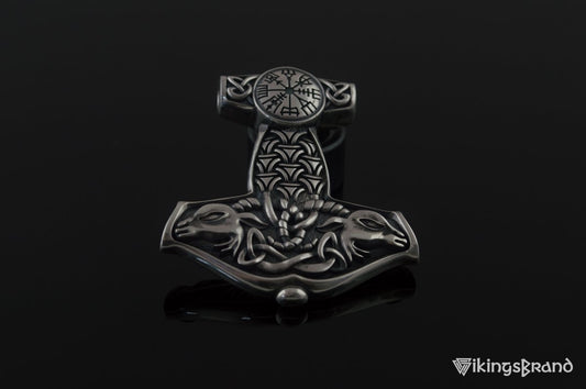 Thor's Hammer Vikings Pendant Sterling Silver Mjolnir from Sterling Silver Norse Jewelry