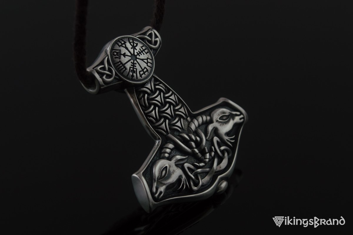 Thor's Hammer Vikings Pendant Sterling Silver Mjolnir from Sterling Silver Norse Jewelry