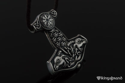 Thor's Hammer Vikings Pendant Sterling Silver Mjolnir from Sterling Silver Norse Jewelry