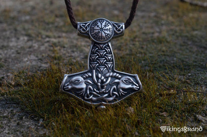Thor's Hammer Vikings Pendant Sterling Silver Mjolnir from Sterling Silver Norse Jewelry