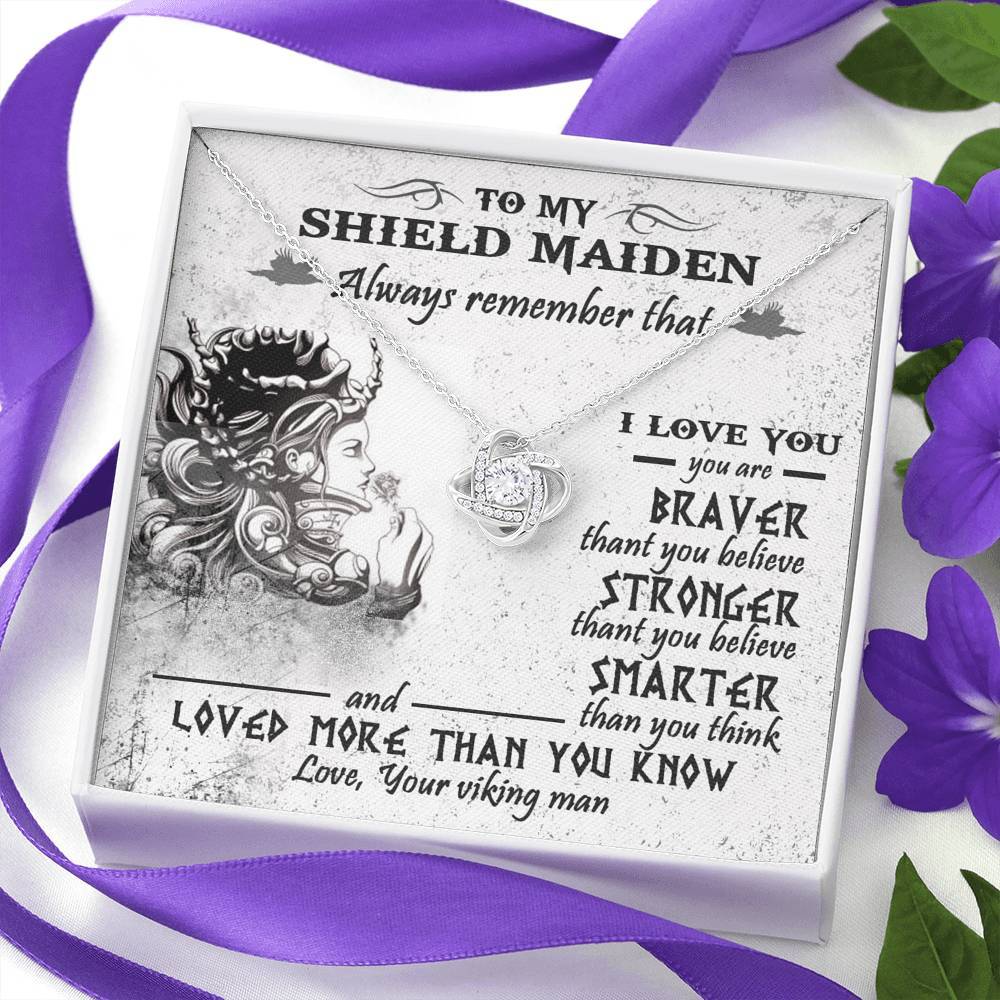 To My Shieldmaiden Love Knot Gift Necklace