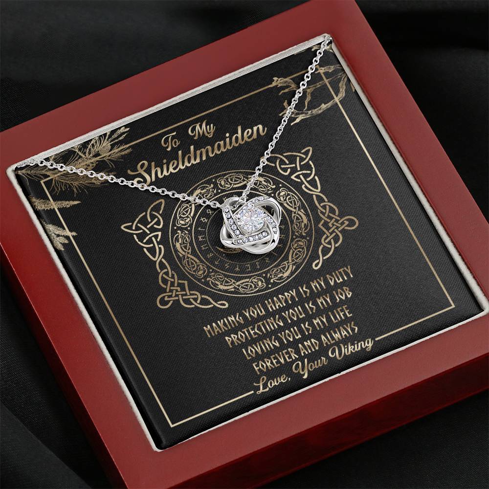 To My Shieldmaiden Love Knot Gift Necklace