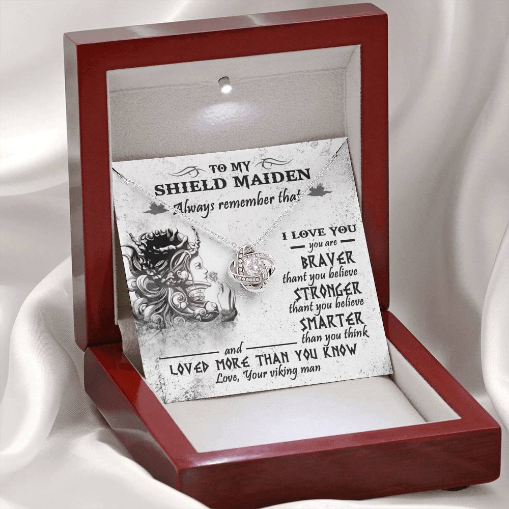 To My Shieldmaiden Love Knot Gift Necklace