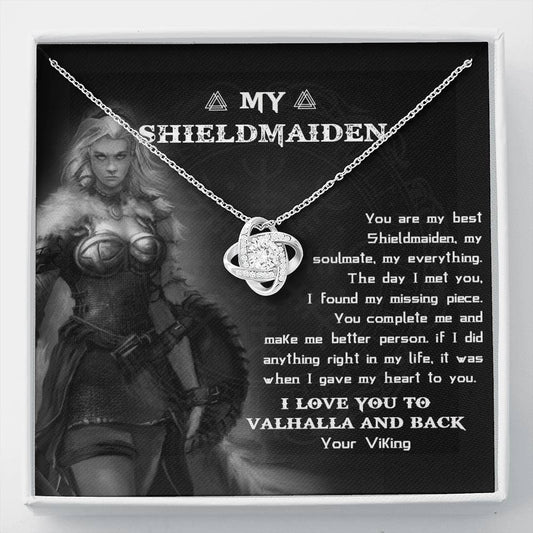To My Shieldmaiden Love Knot Gift Necklace