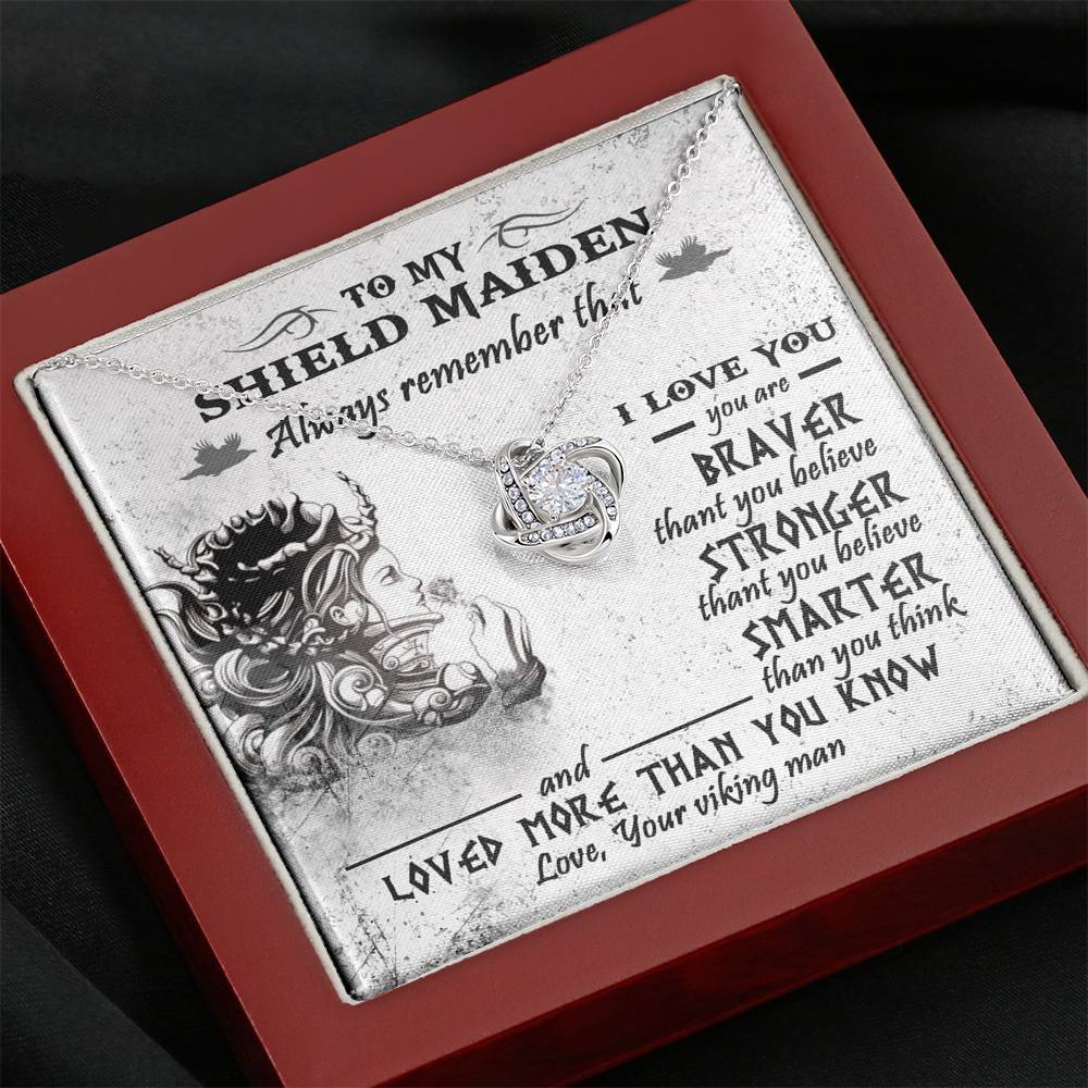 To My Shieldmaiden Love Knot Gift Necklace