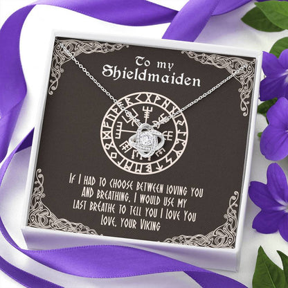 To My Shieldmaiden Love Knot Gift Necklace