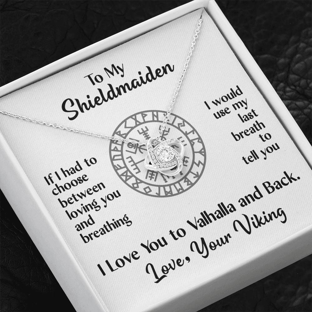 To My Shieldmaiden Love Knot Gift Necklace