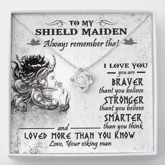 To My Shieldmaiden Love Knot Gift Necklace
