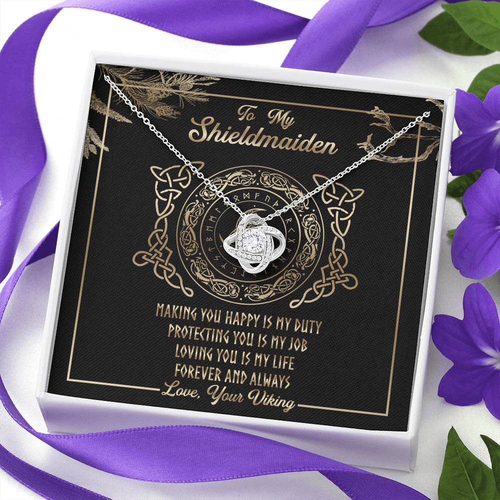 To My Shieldmaiden Love Knot Gift Necklace