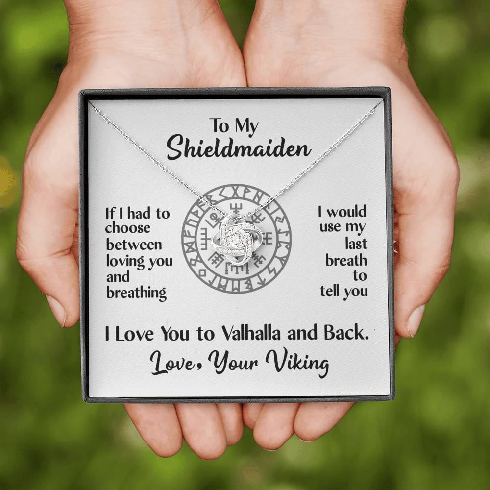 To My Shieldmaiden Love Knot Gift Necklace