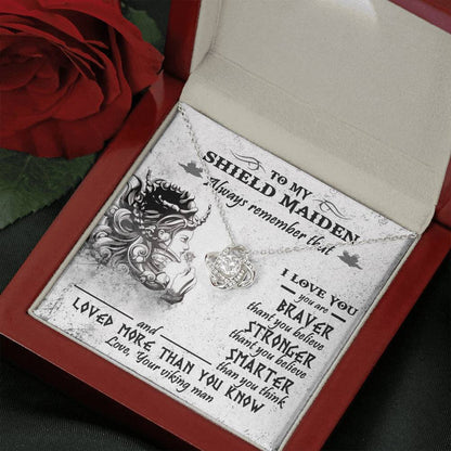 To My Shieldmaiden Love Knot Gift Necklace