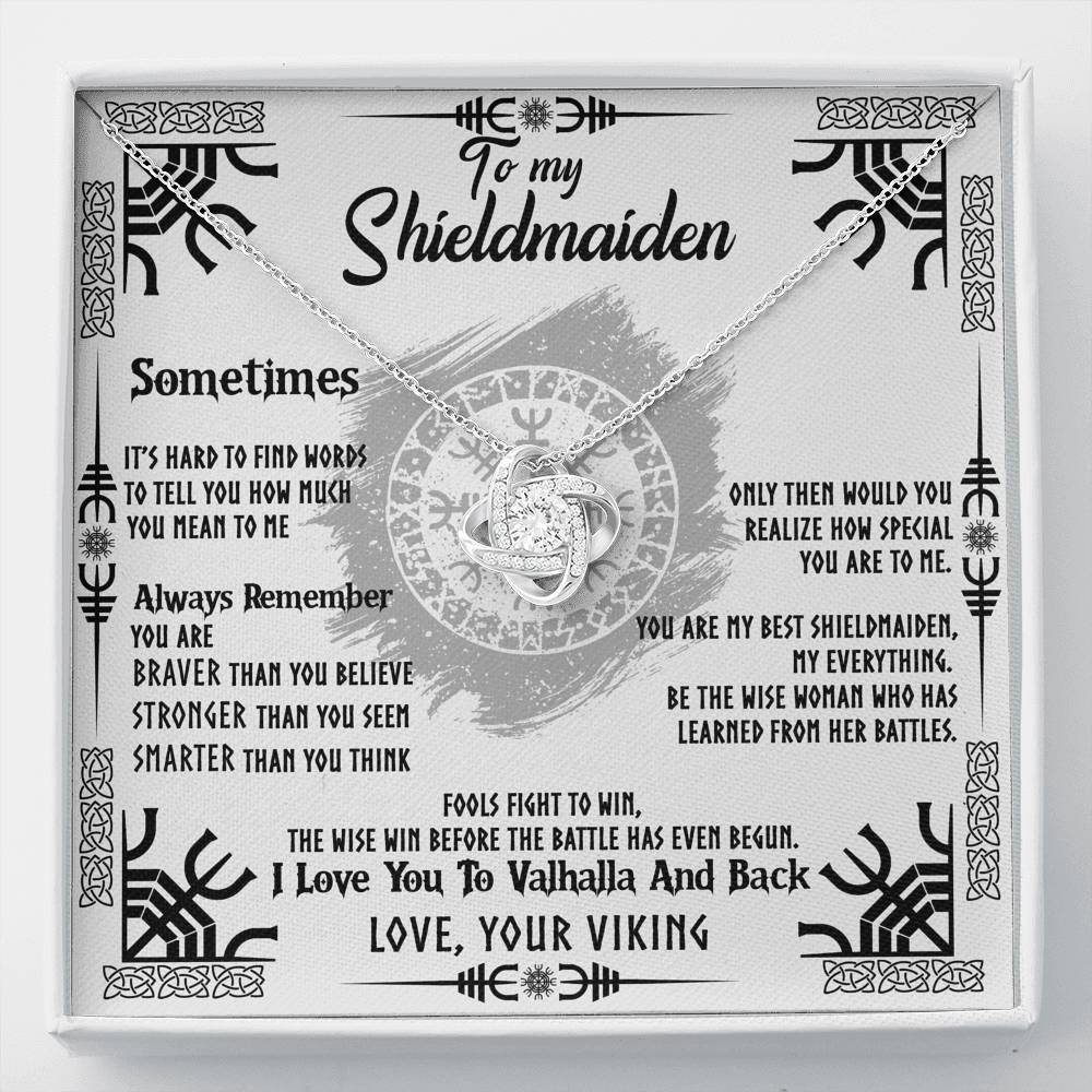 To My Shieldmaiden Love Knot Gift Necklace