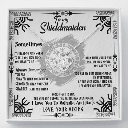 To My Shieldmaiden Love Knot Gift Necklace
