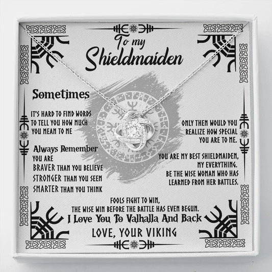 To My Shieldmaiden Love Knot Gift Necklace