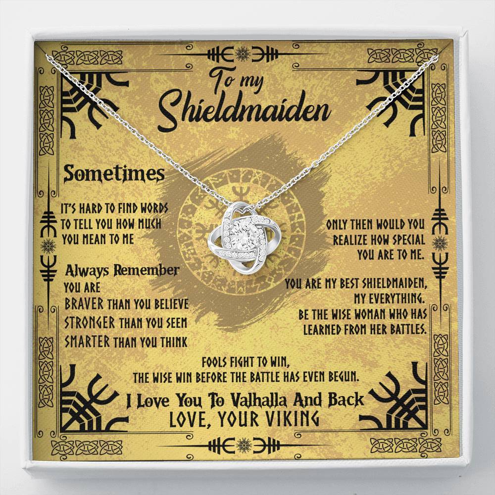To My Shieldmaiden Love Knot Gift Necklace