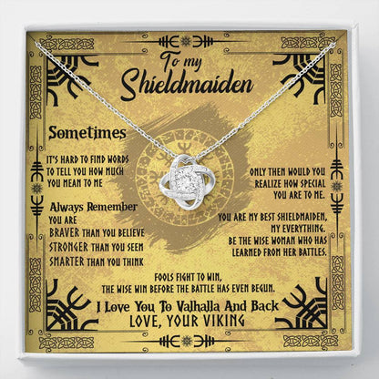 To My Shieldmaiden Love Knot Gift Necklace