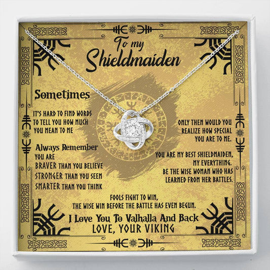 To My Shieldmaiden Love Knot Gift Necklace