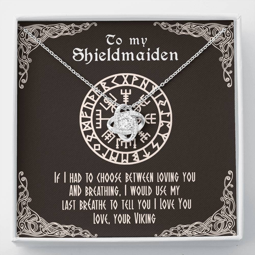 To My Shieldmaiden Love Knot Gift Necklace
