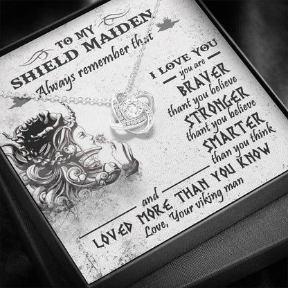To My Shieldmaiden Love Knot Gift Necklace