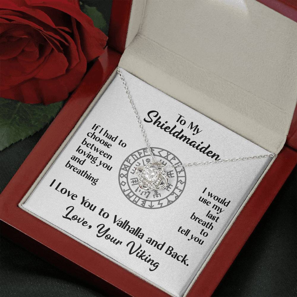 To My Shieldmaiden Love Knot Gift Necklace