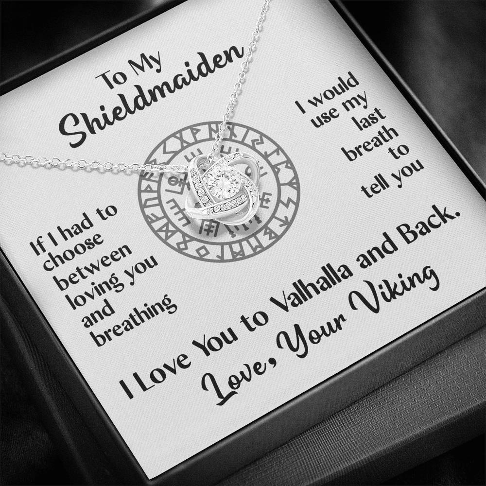 To My Shieldmaiden Love Knot Gift Necklace